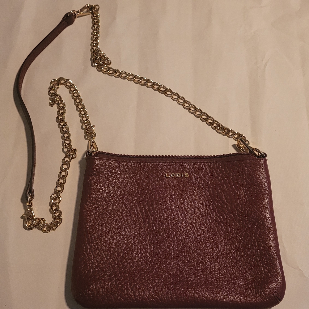 Lodis Burgundy Leather Crossbody Bag
